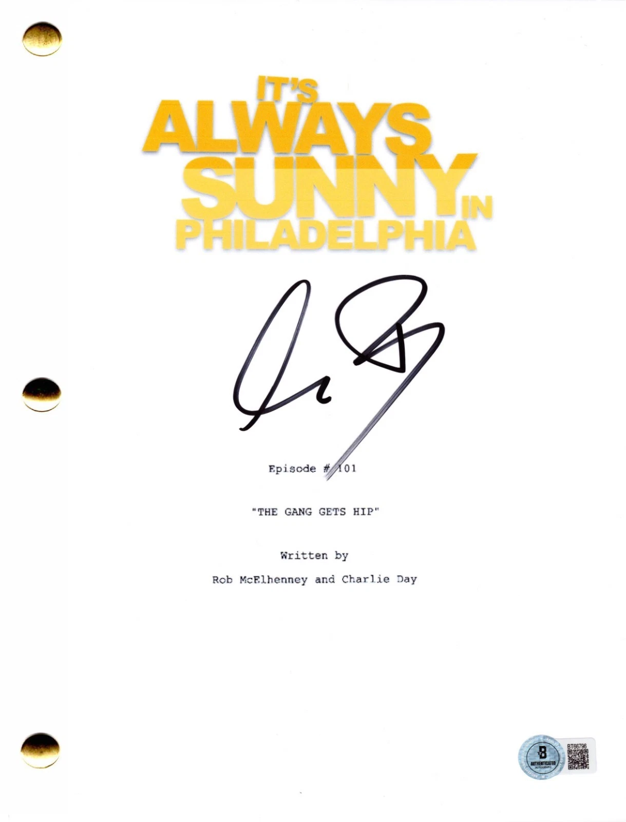 Charlie Day Signed It's Always Sunny In Philadelphia Pilot Script Auto Beckett