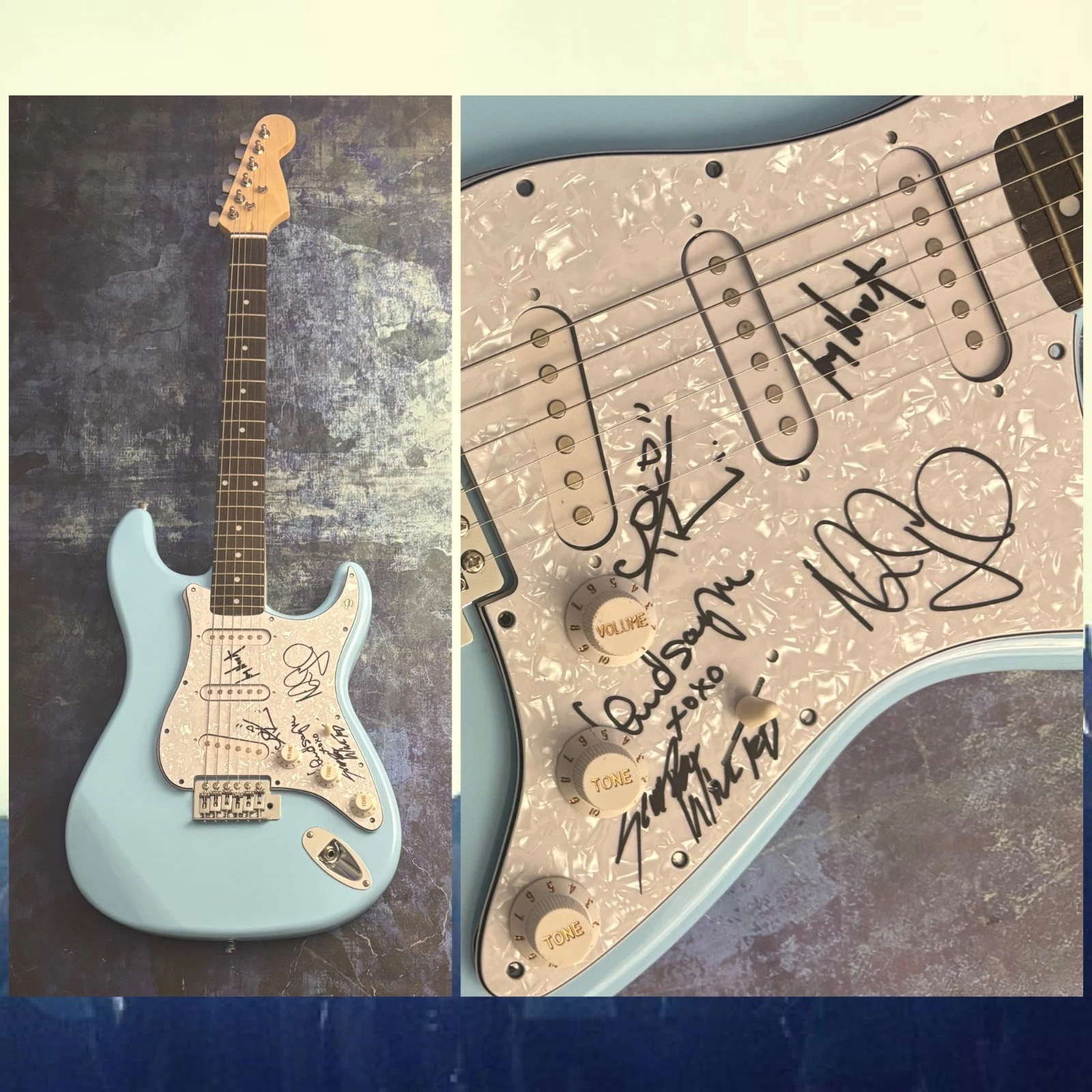 GFA Scooter Ward x5 Band Stupid Girl * COLD * Signed Electric Guitar PROOF COA