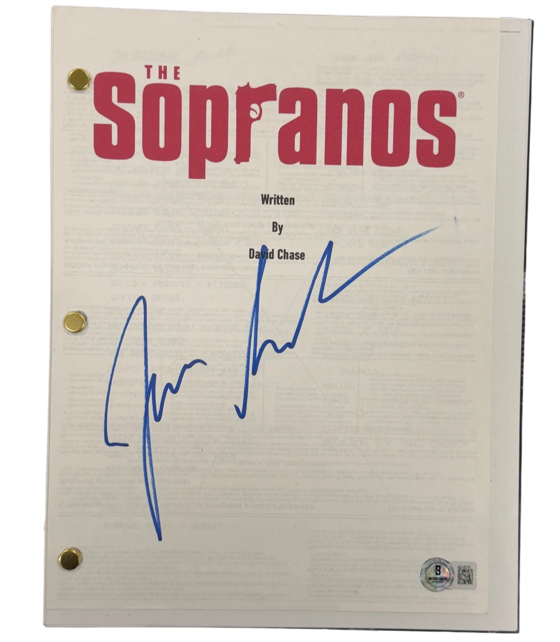 James Gandolfini Signed The Sopranos Pilot Full Script Autograph Beckett LOA