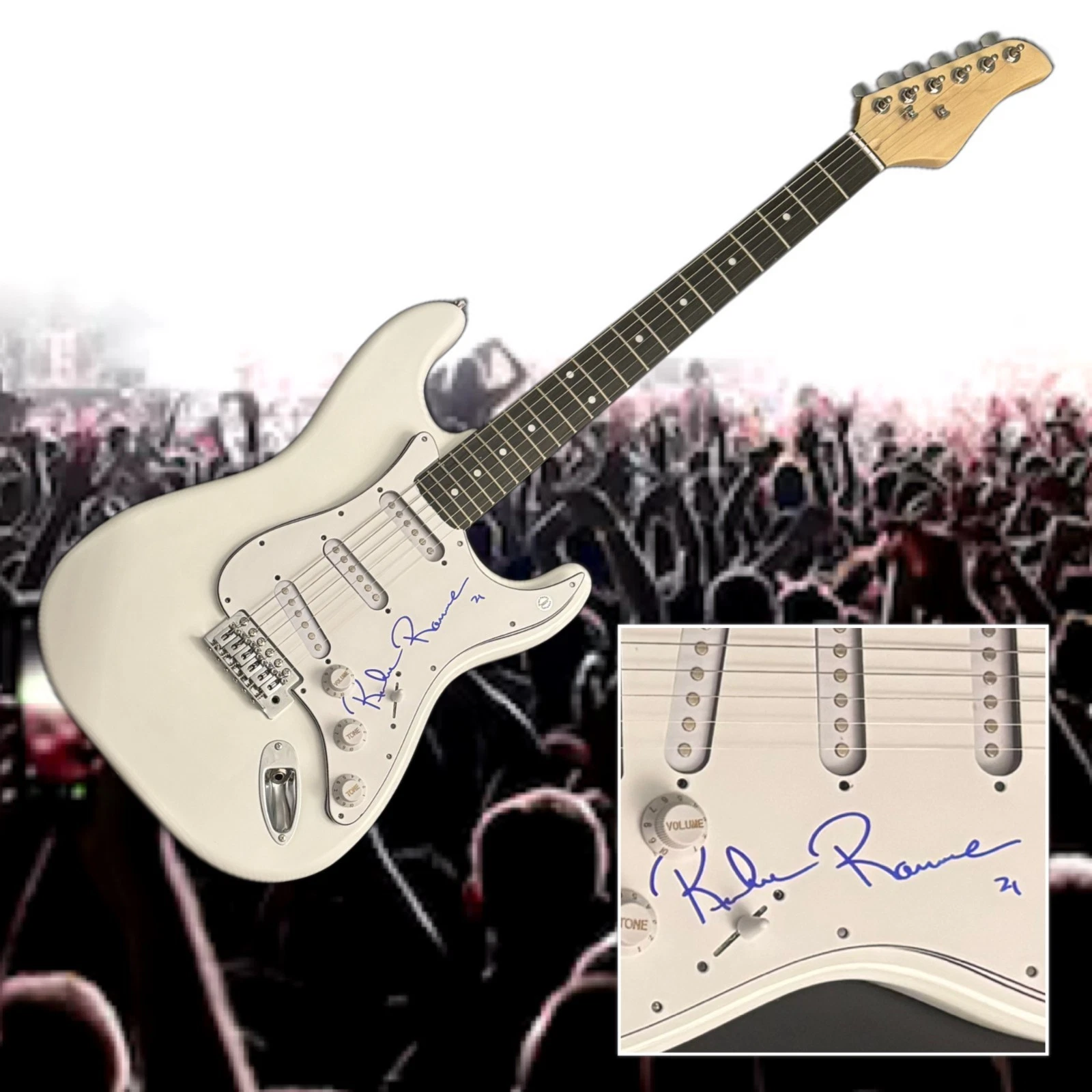 GFA  The Ramones Drummer  * RICHIE RAMONE *  Signed Electric Guitar R6 COA