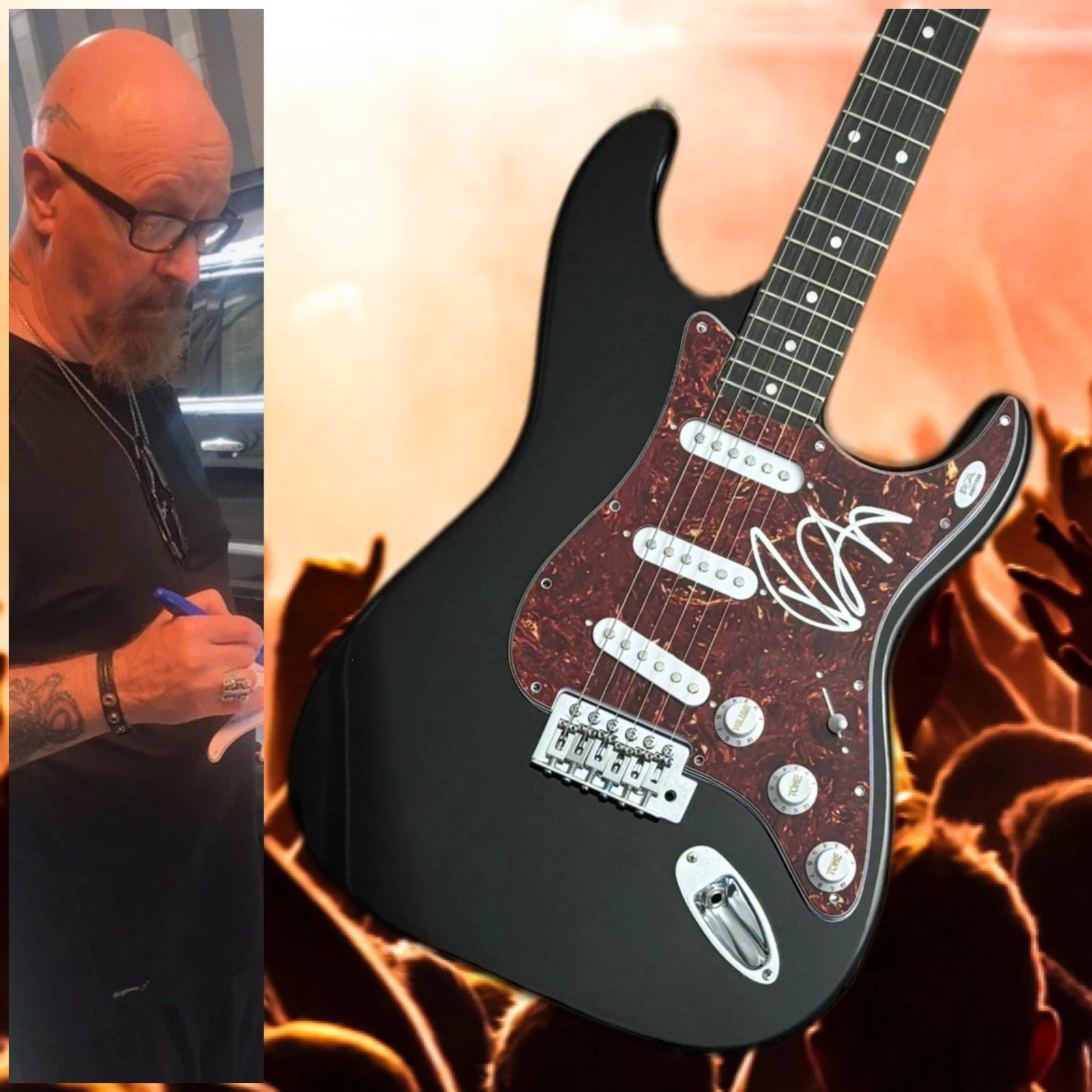 PSA Judas Priest Band * ROB HALFORD * Signed Electric Guitar PROOF COA