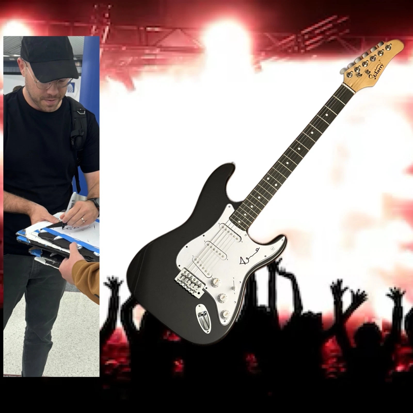 GFA  Ryan O'Neal Singer  * SLEEPING AT LAST * Signed Electric Guitar PROOF COA