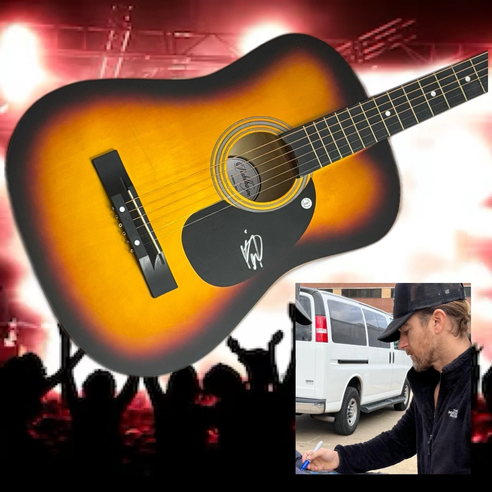 GFA Wild World She's Mine  * KIP MOORE *  Signed Acoustic Guitar PROOF COA