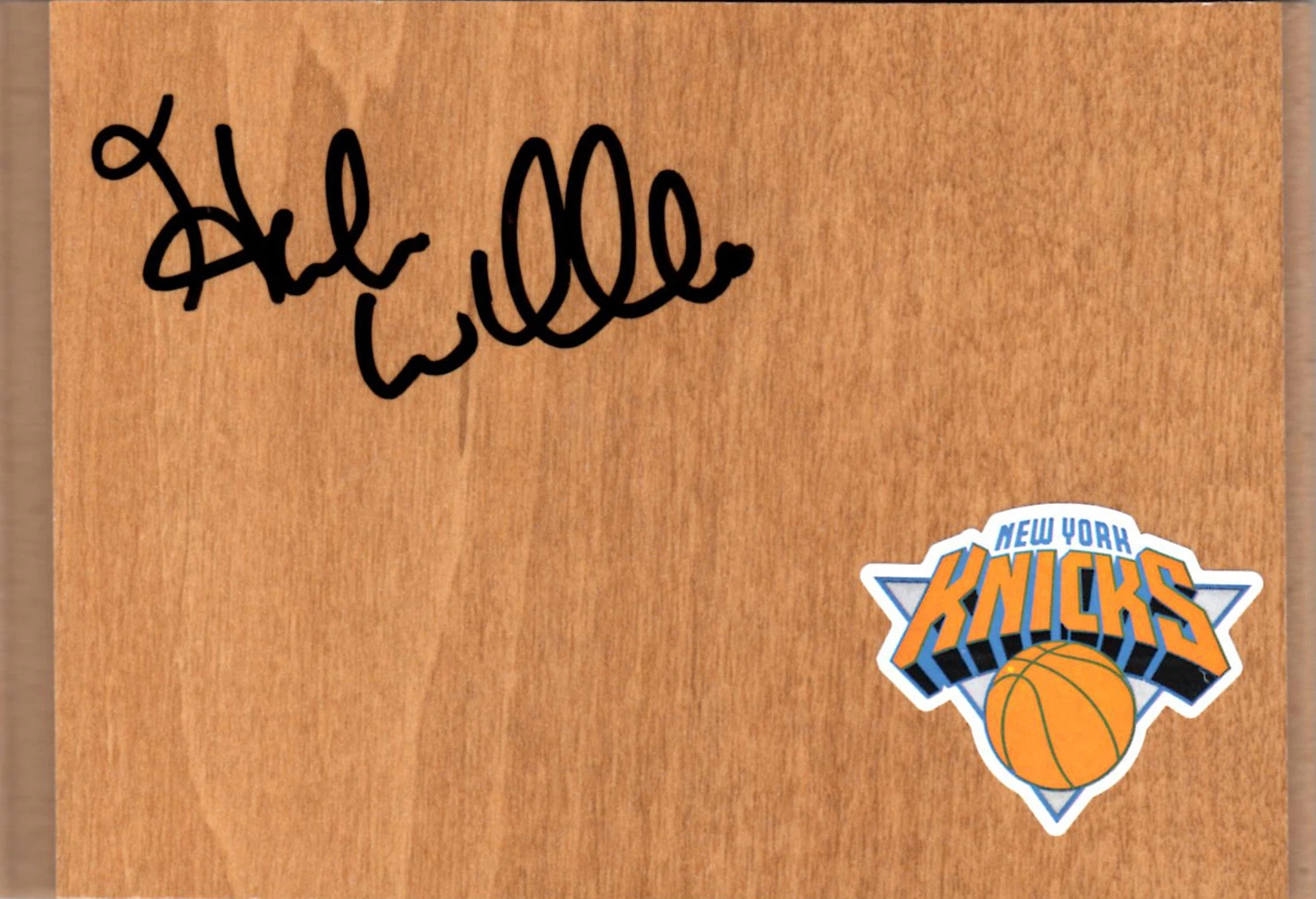 New York Knicks Herb Williams Signed FloorBoard COA