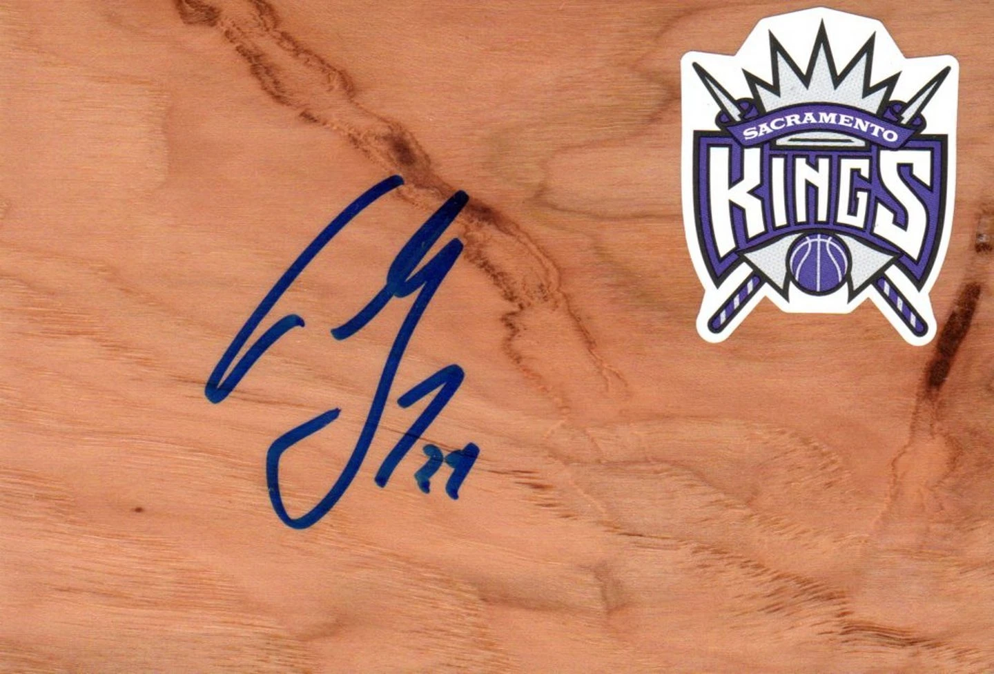 Sacramento Kings Aaron Gray Autographed Floorboard COA