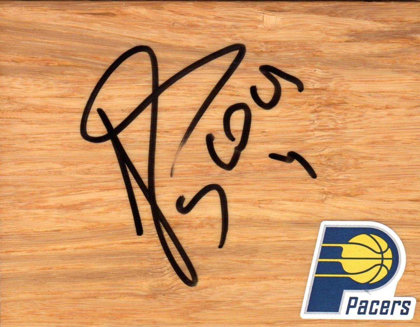 Indiana Pacers Luis Scola Signed Floorboard COA