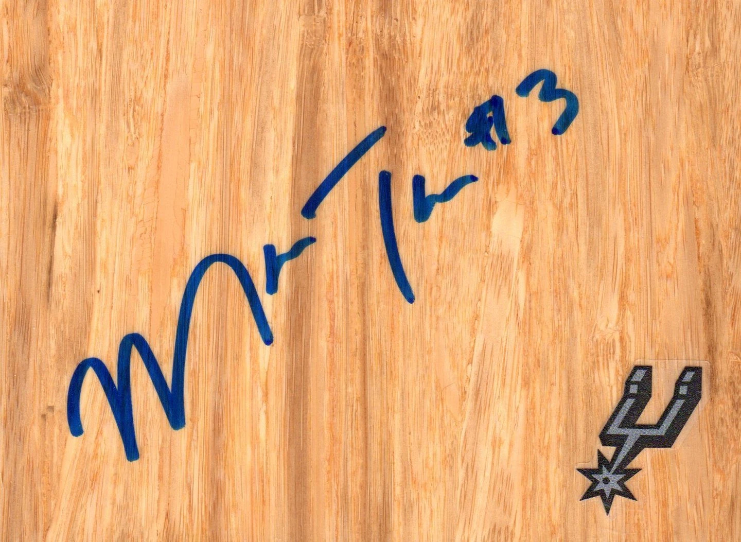 San Antonio Spurs Malcolm Thomas Signed FloorBoard COA