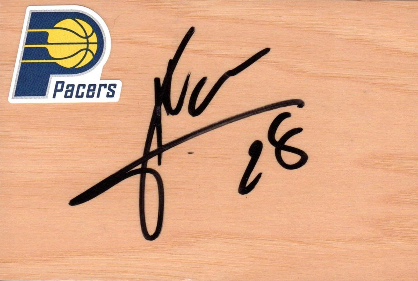 Indiana Pacers Ian Mahinmi Autographed Floorboard COA