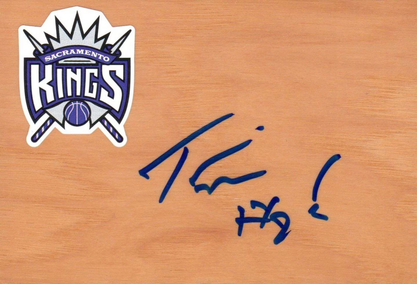 Sacramento Kings Travis Outlaw Signed Floorboard COA