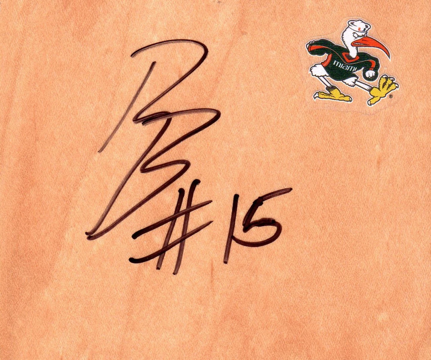 Miami Hurricanes Rion Brown Autographed FloorBoard COA