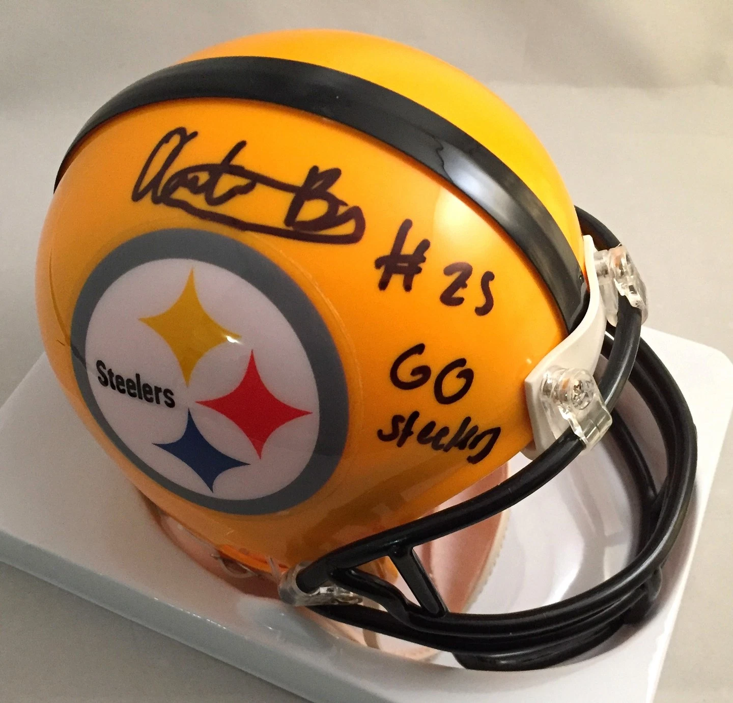 Pittsburgh Steelers Artie Burns Signed Mini Helmet 2016 1st Round Pick COA
