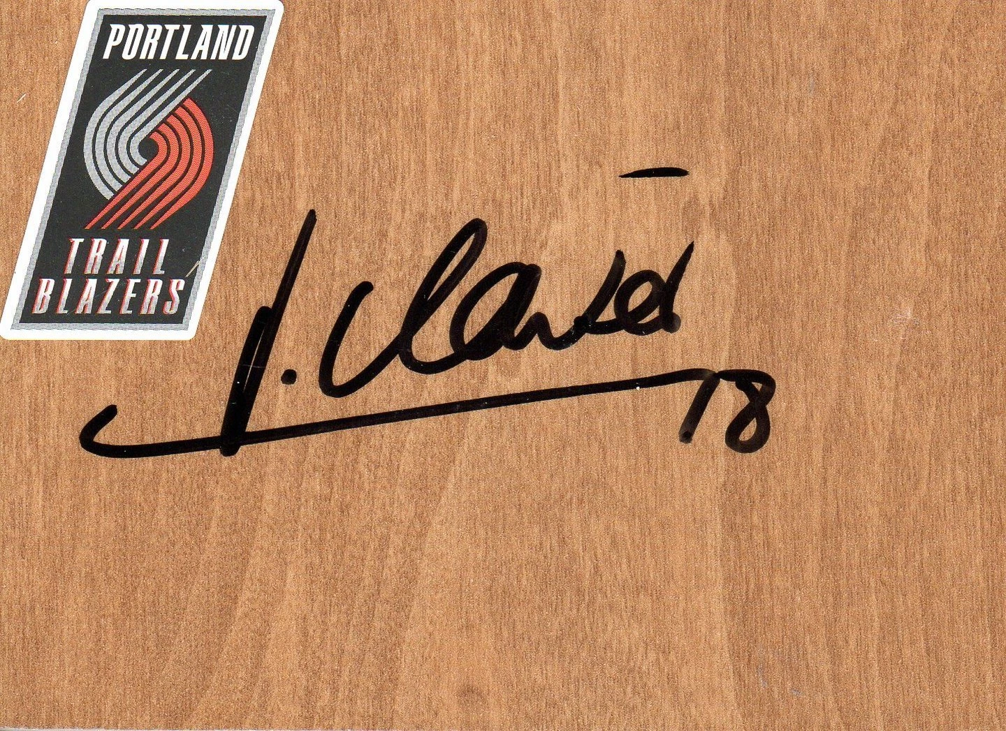 Portland Trail Blazers Victor Claver Signed FloorBoard COA