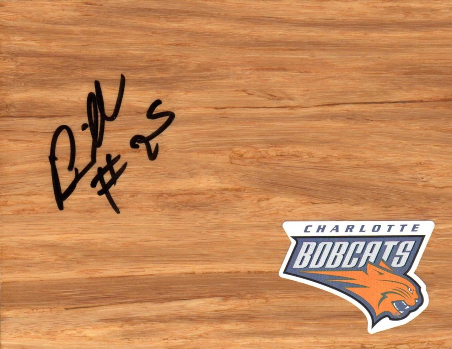 Charlotte Bobcats Al Jefferson Signed FloorBoard COA