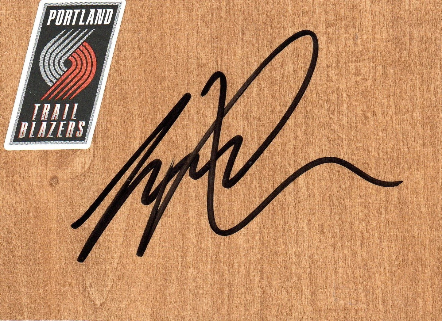 Portland Trail Blazers Joel Freeland Autographed FloorBoard COA