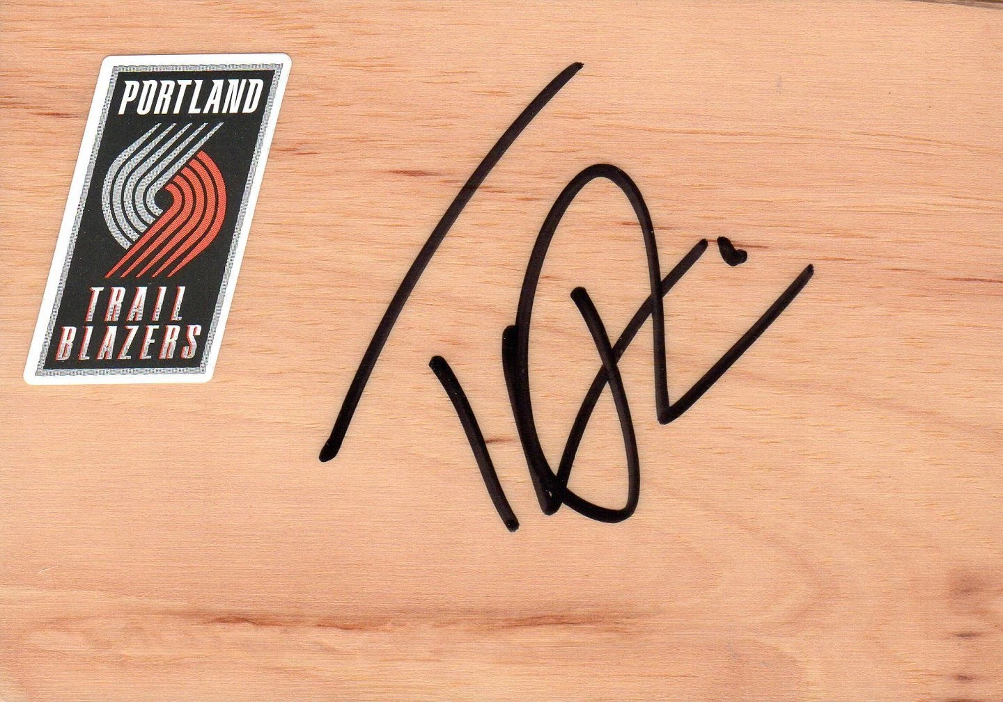 Portland Trail Blazers Thomas Robinson Signed FloorBoard COA