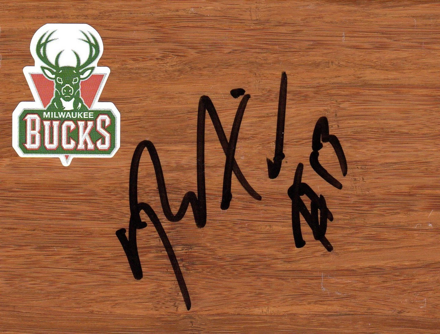 Milwaukee Bucks Ramon Sessions Signed FloorBoard COA