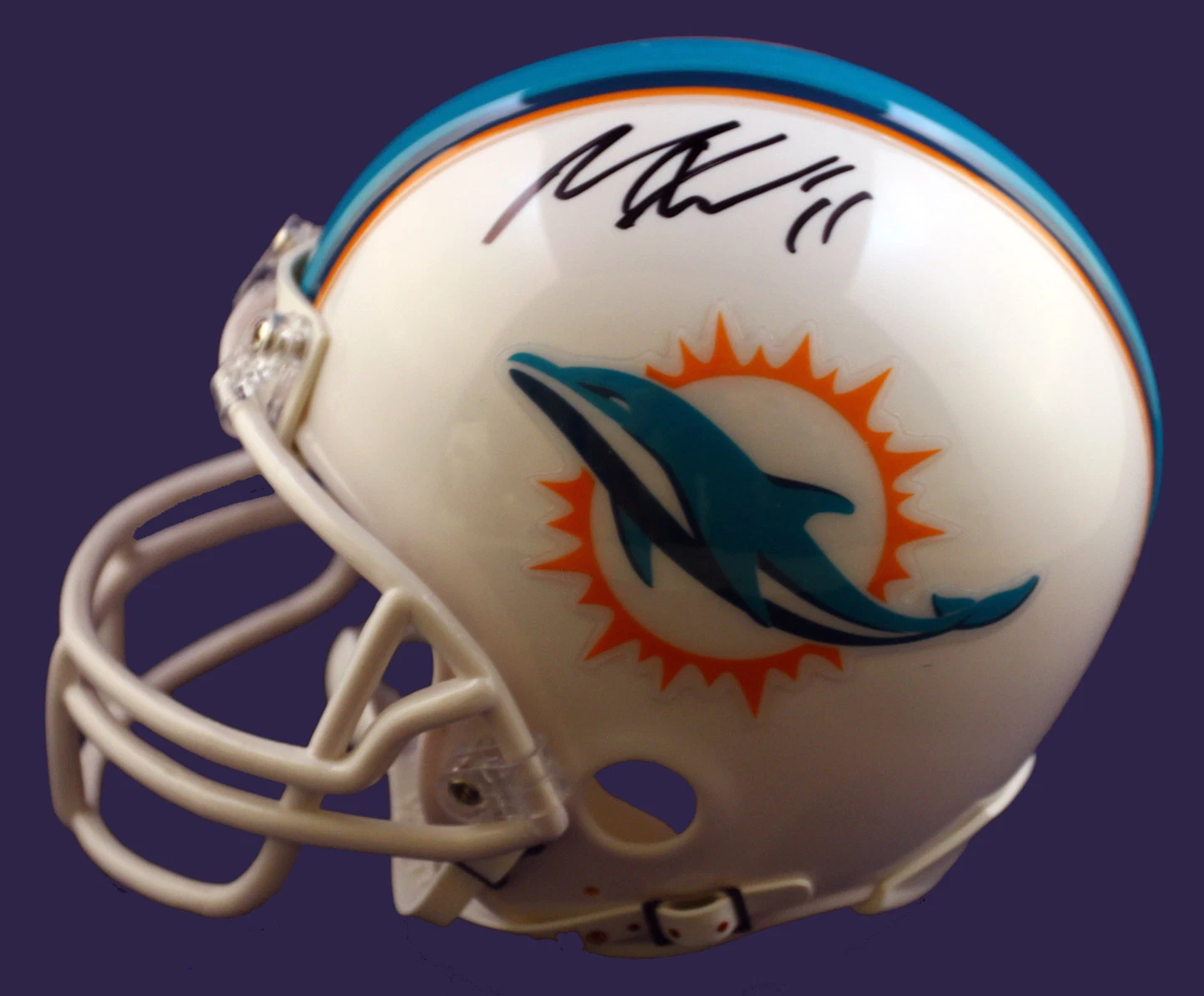 Miami Dolphins Mike Wallace Signed Mini Helmet COA