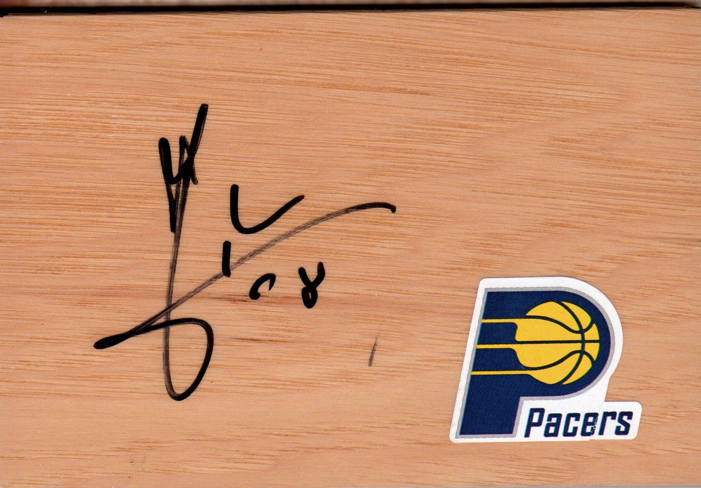 Indiana Pacers Ian Mahinmi Signed Floorboard COA