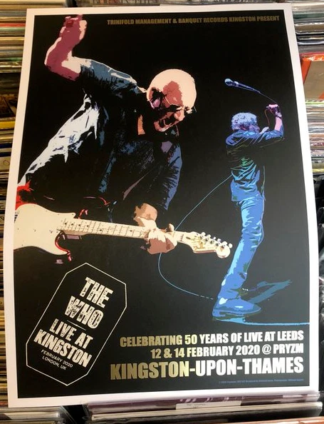 The Who Kingston Pryzm 2020 Litho Poster SOLD OUT Roger Daltrey Pete Townshend