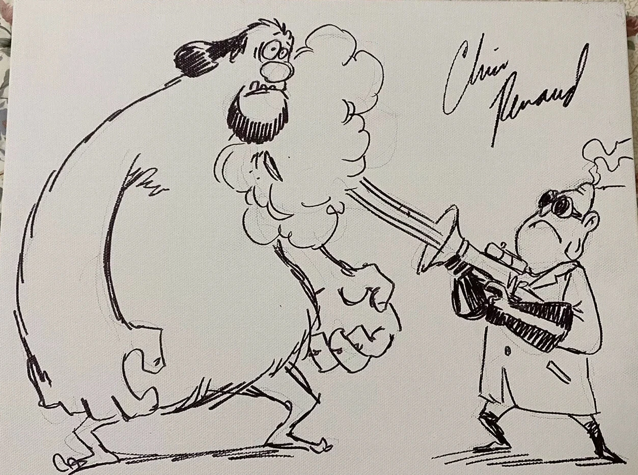 Chris Renaud Rare Hand Signed 11x14 Sketch Canvas Minions Despicable Me Artwork