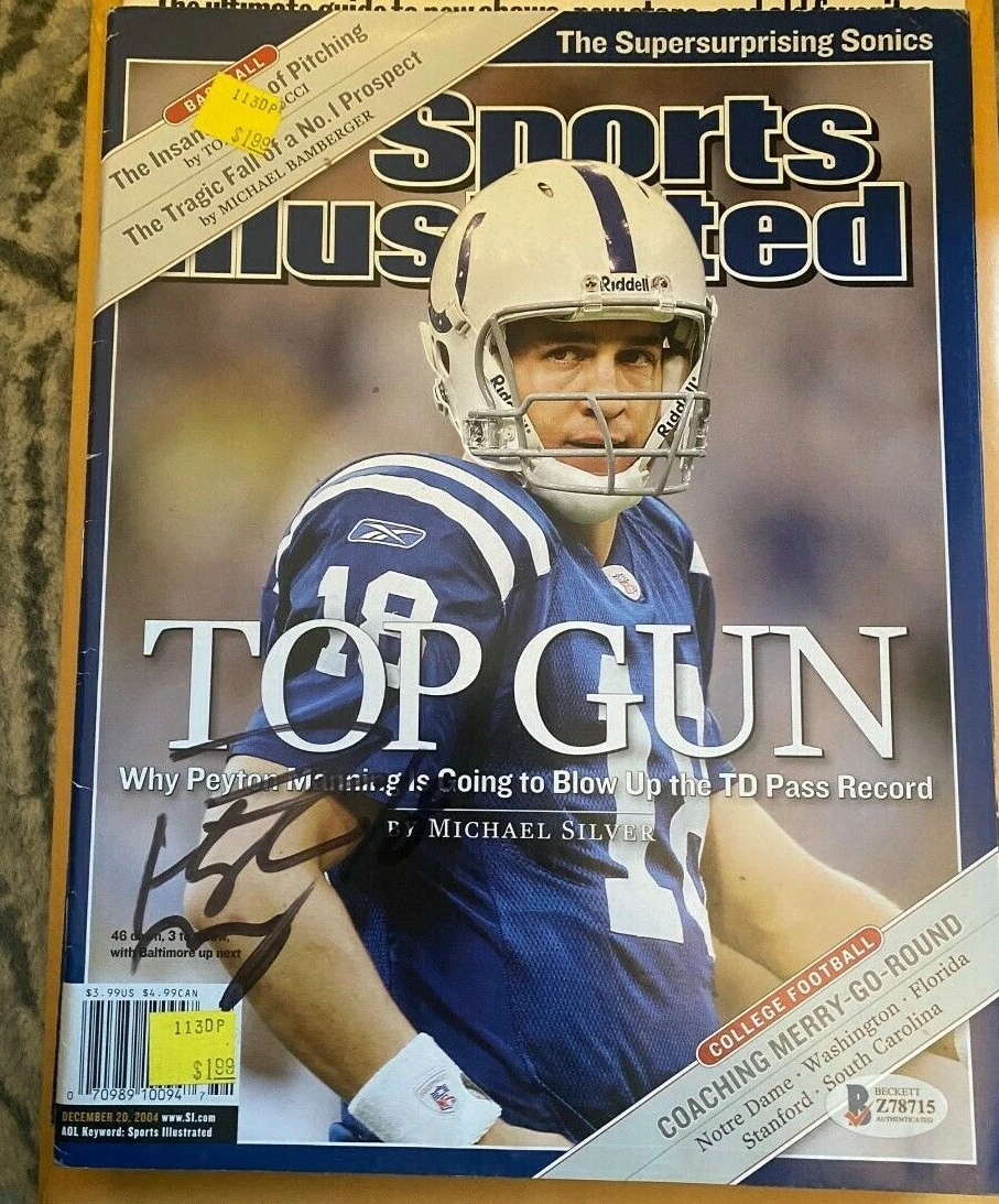 Peyton Manning signed autographed Sports Illustrated Magazine No Label COA