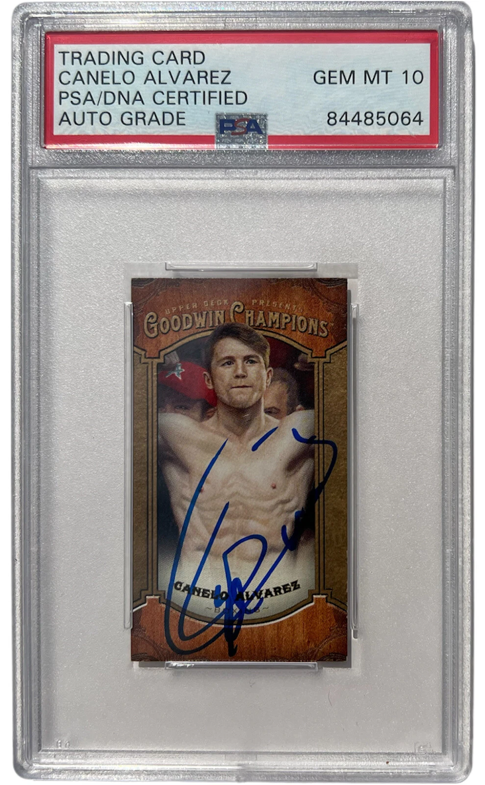 CANELO ALVAREZ SIGNED 2014 UD GOODWIN MINI ROOKIE CARD RC #13 PSA/DNA AUTO 10