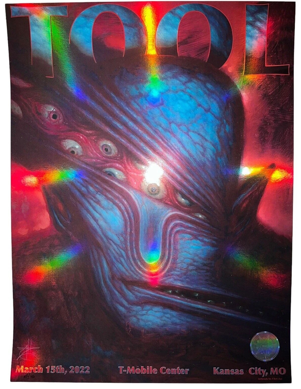 2022 TOOL KANSAS CITY POSTER CONCERT TOUR 3/15/22 CHET ZAR /750