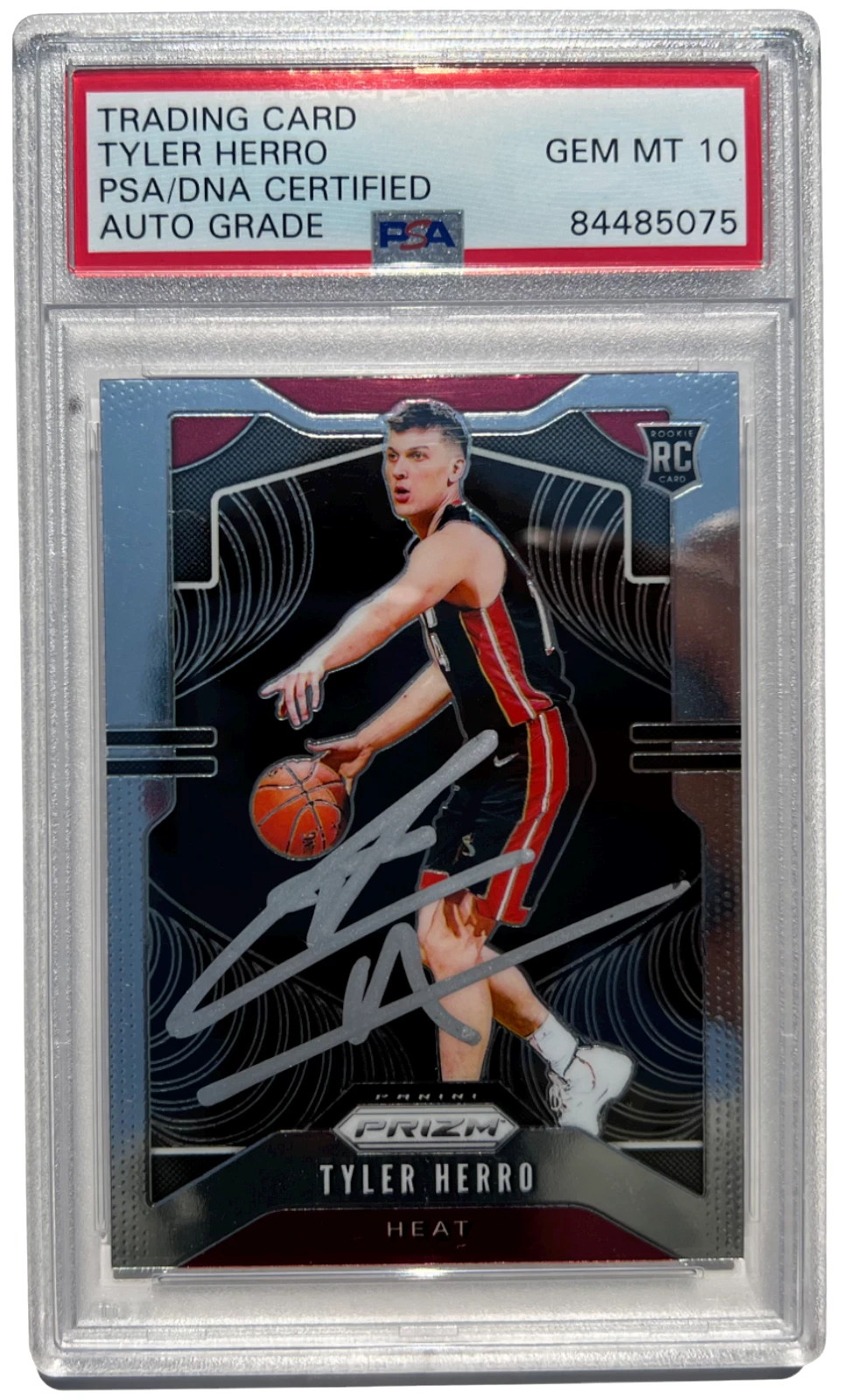 TYLER HERRO SIGNED 2019 PANINI PRIZM ROOKIE CARD #259 RC AUTO 10 PSA/DNA