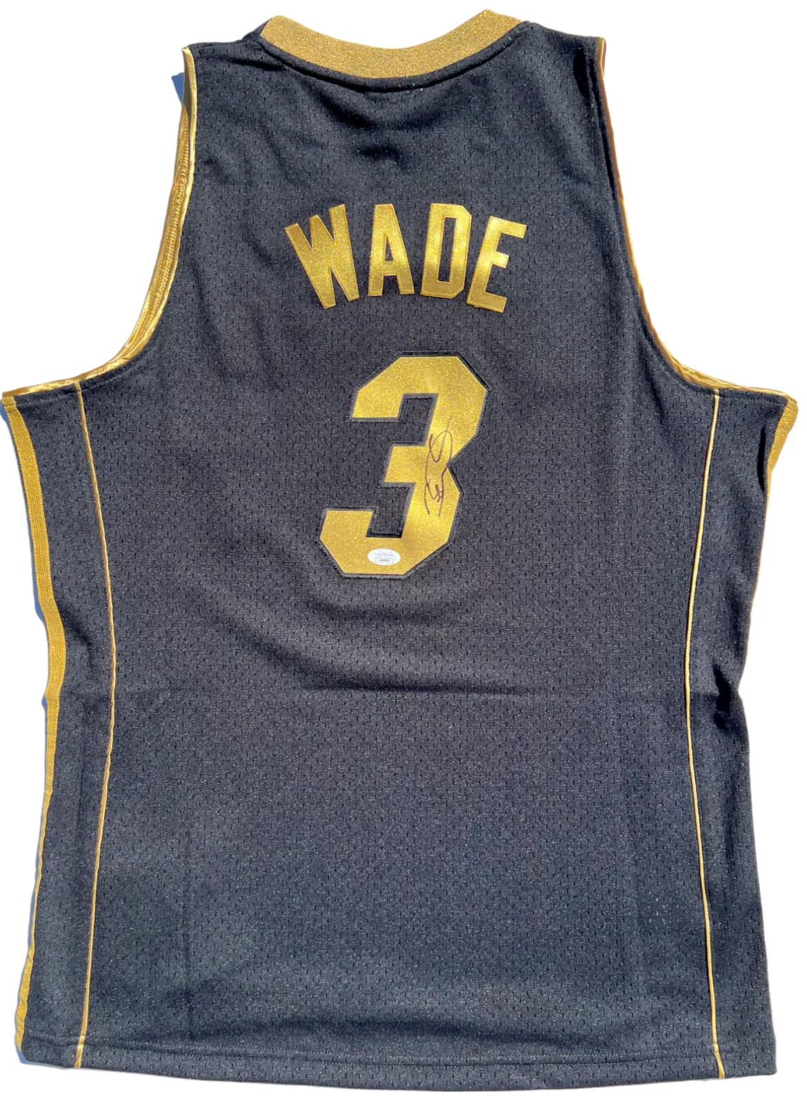 DWYANE WADE SIGNED MIAMI HEAT MITCHELL & NESS GOLD BASKETBALL JERSEY JSA