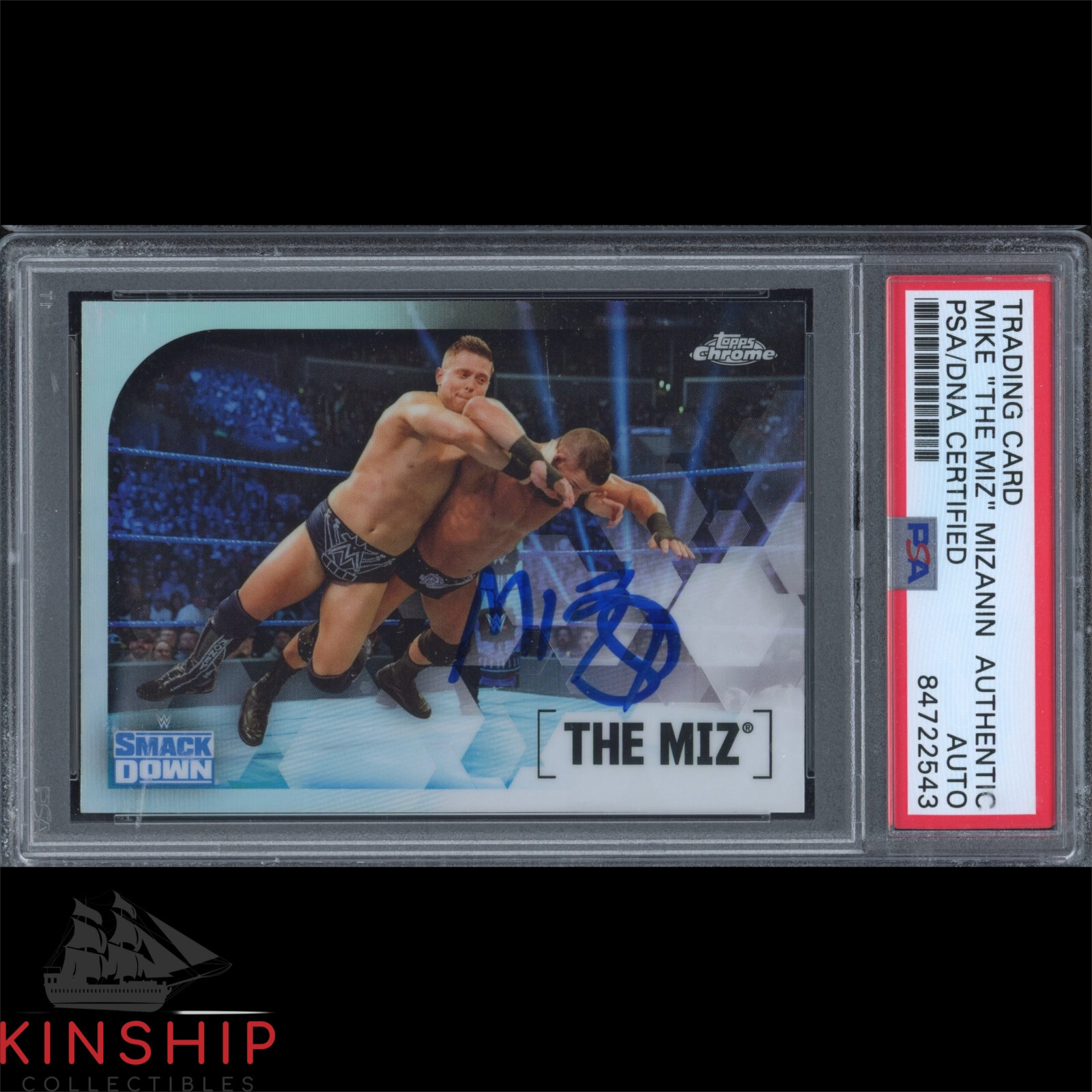 The Miz signed 2020 Topps Chrome Trading Card PSA DNA Slab WWE Auto C2474