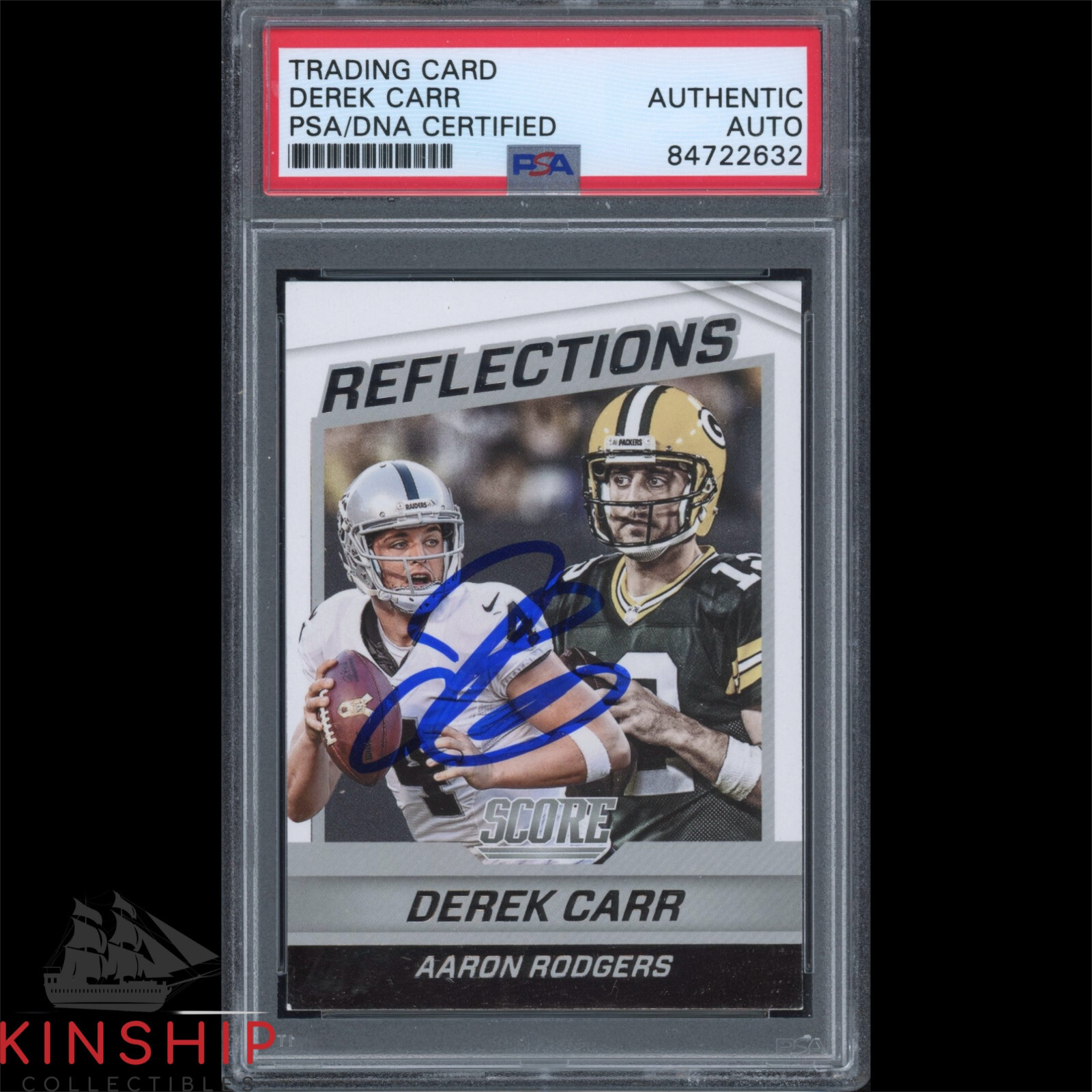 Derek Carr signed 2016 Panini Trading Card PSA DNA Slabbed Raiders Auto C2482