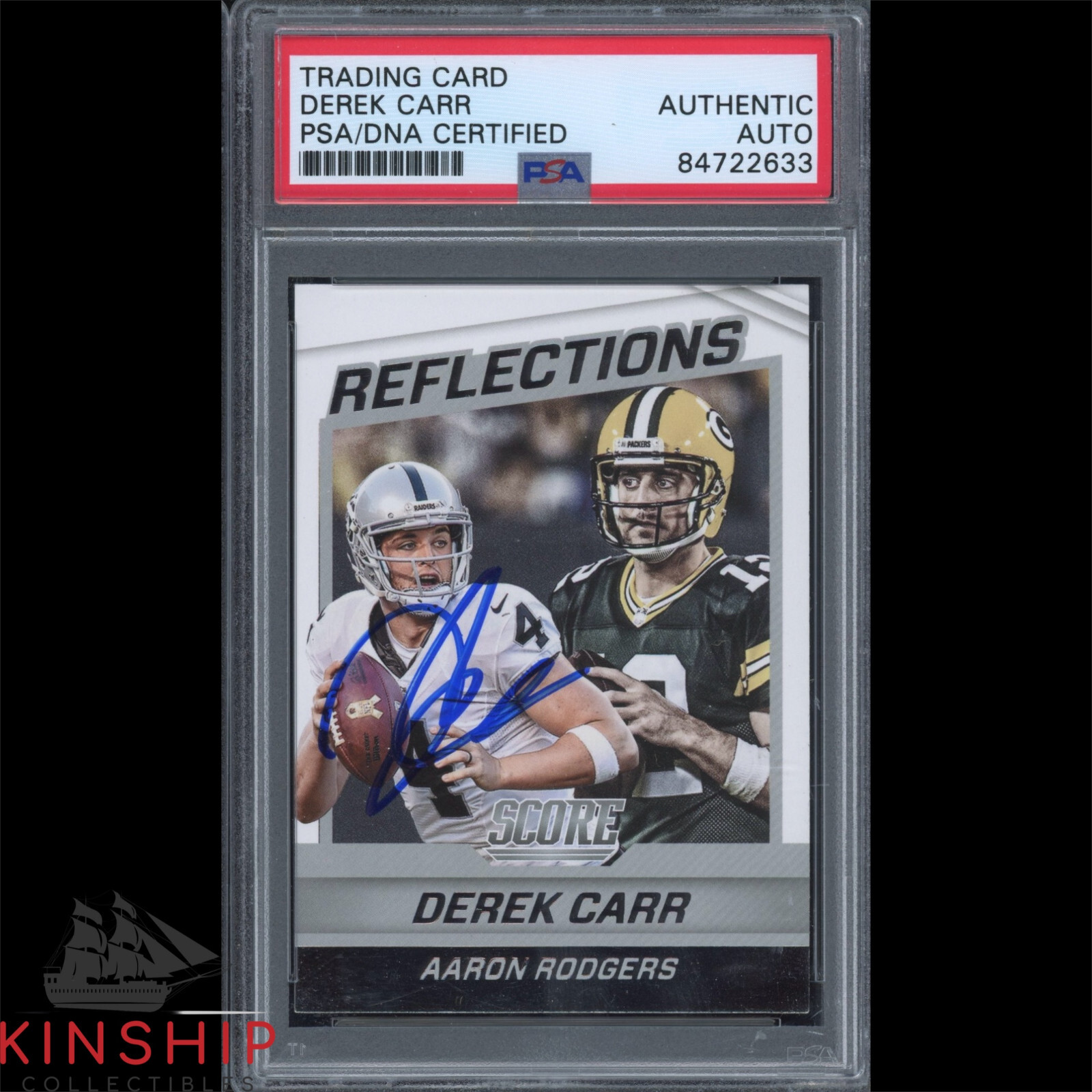Derek Carr signed 2016 Panini Trading Card PSA DNA Slabbed Raiders Auto C2483