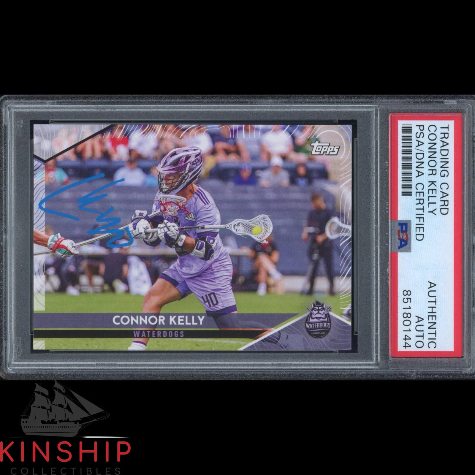 Connor Kelly signed Topps Trading Card PSA DNA Slab Lacrosse PLL Auto C2572