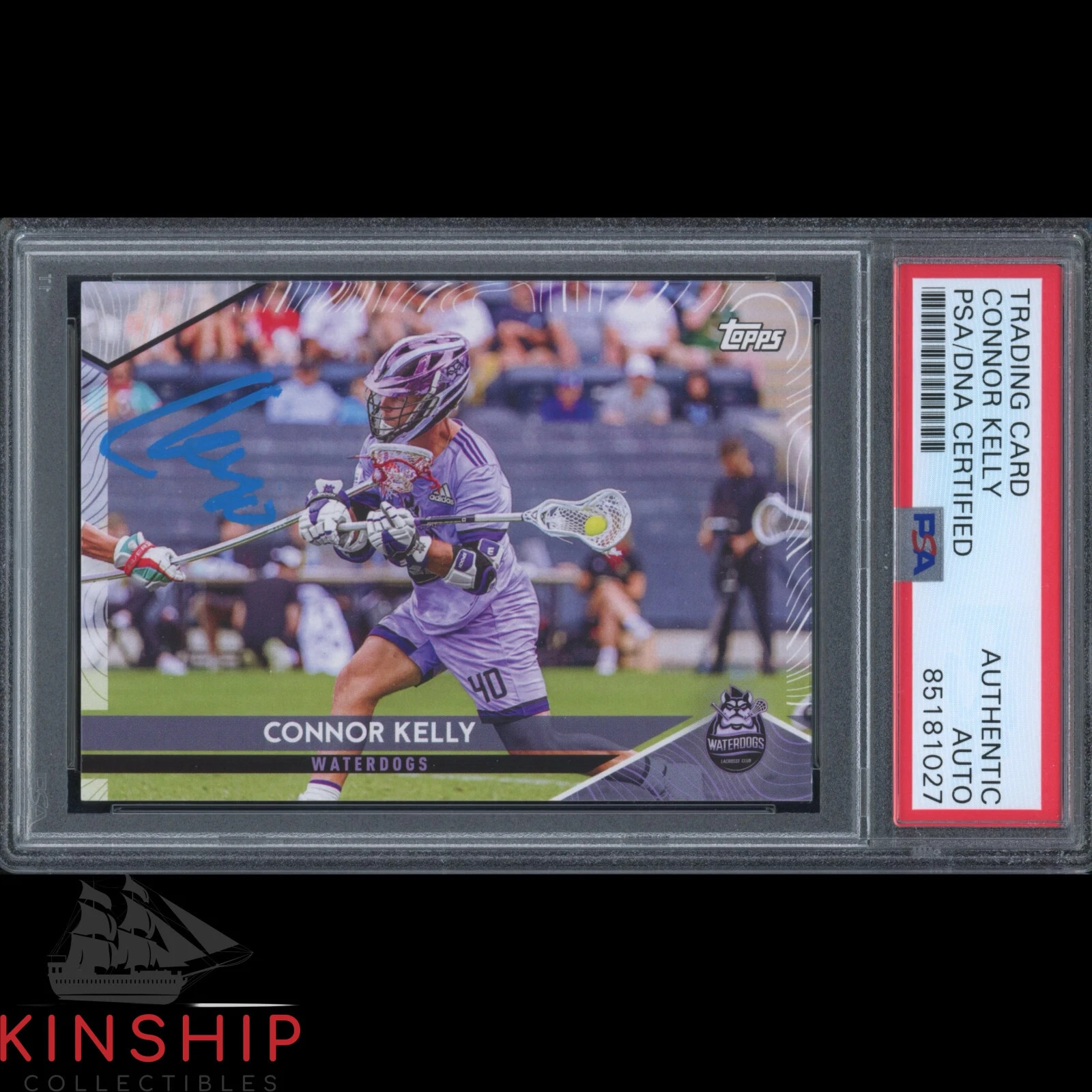 Connor Kelly signed Topps Trading Card PSA DNA Slab Lacrosse PLL Auto C2571
