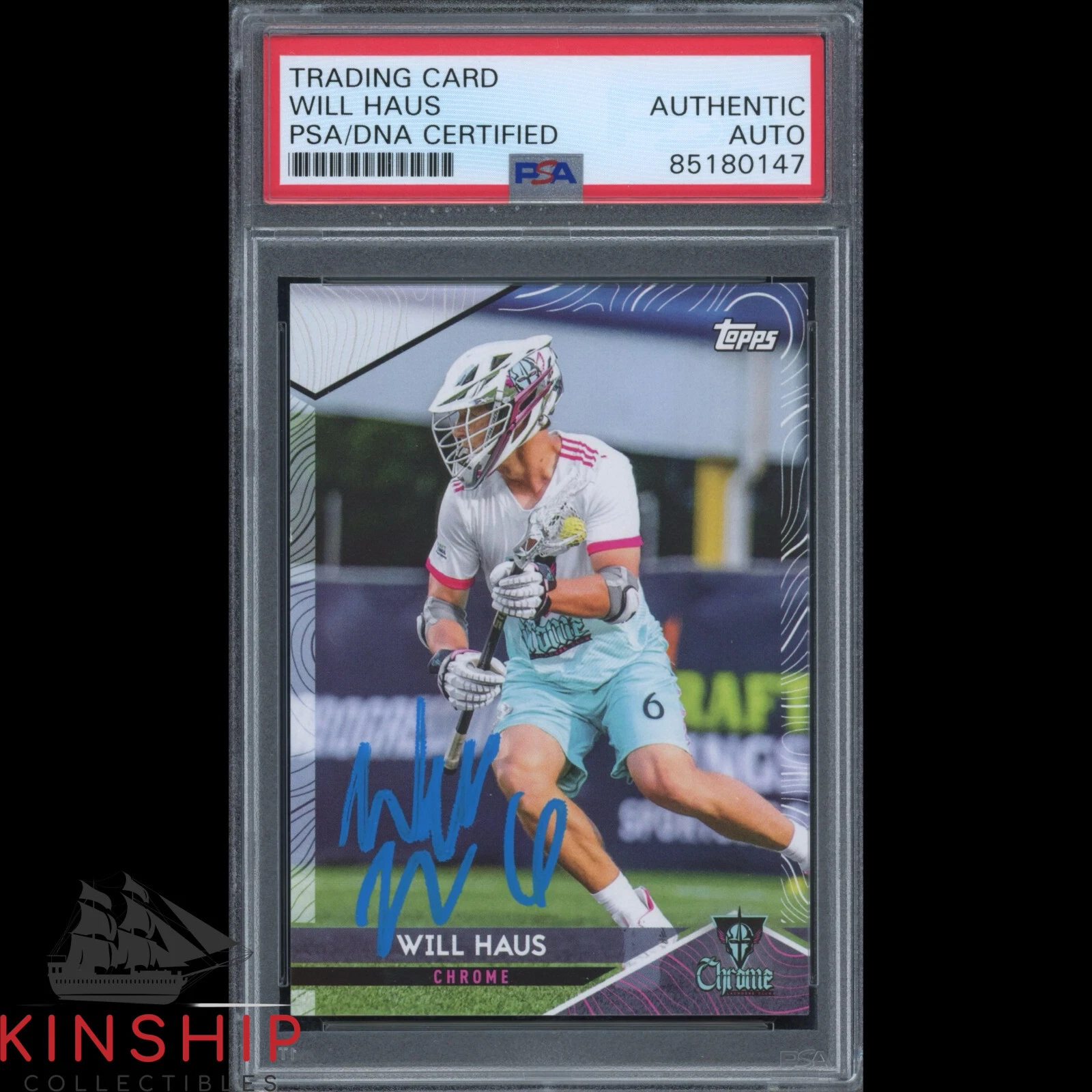 WILL HAUS SIGNED TOPPS TRADING CARD PSA DNA SLAB LACROSSE PLL AUTO C2567 COLLECTIBLE MEMORABILIA
