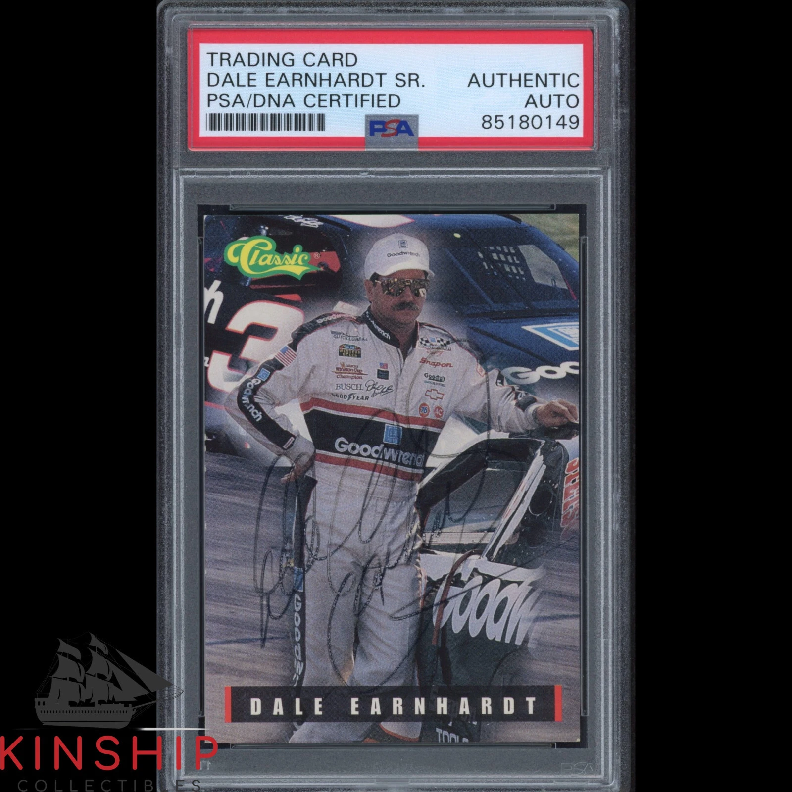Dale Earnhardt Sr signed 1995 Classic Card PSA DNA Slab NASCAR Auto C2526