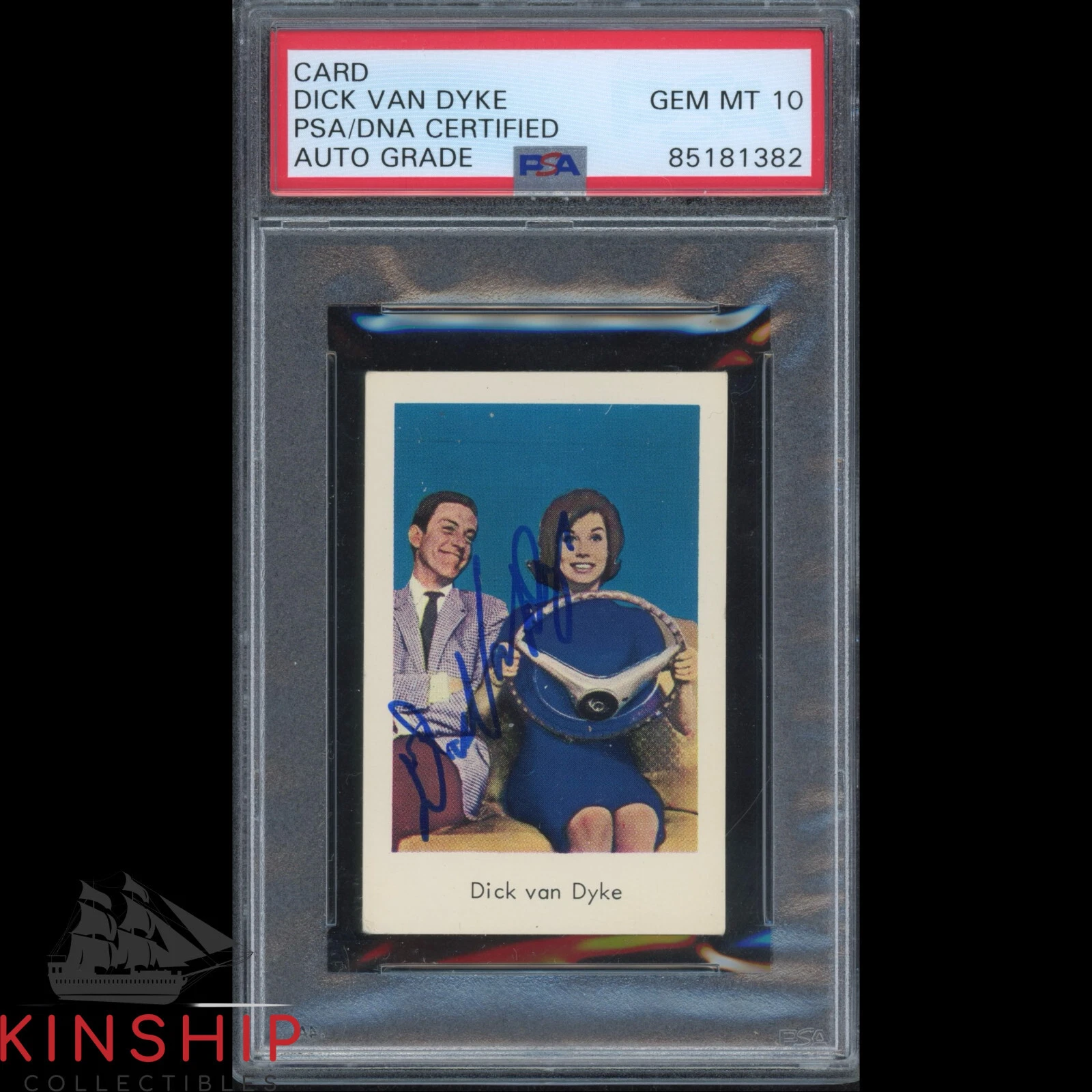 Dick Van Dyke signed 1965 Dutch Gum Card PSA DNA Slabbed Auto 10 Rare C2514