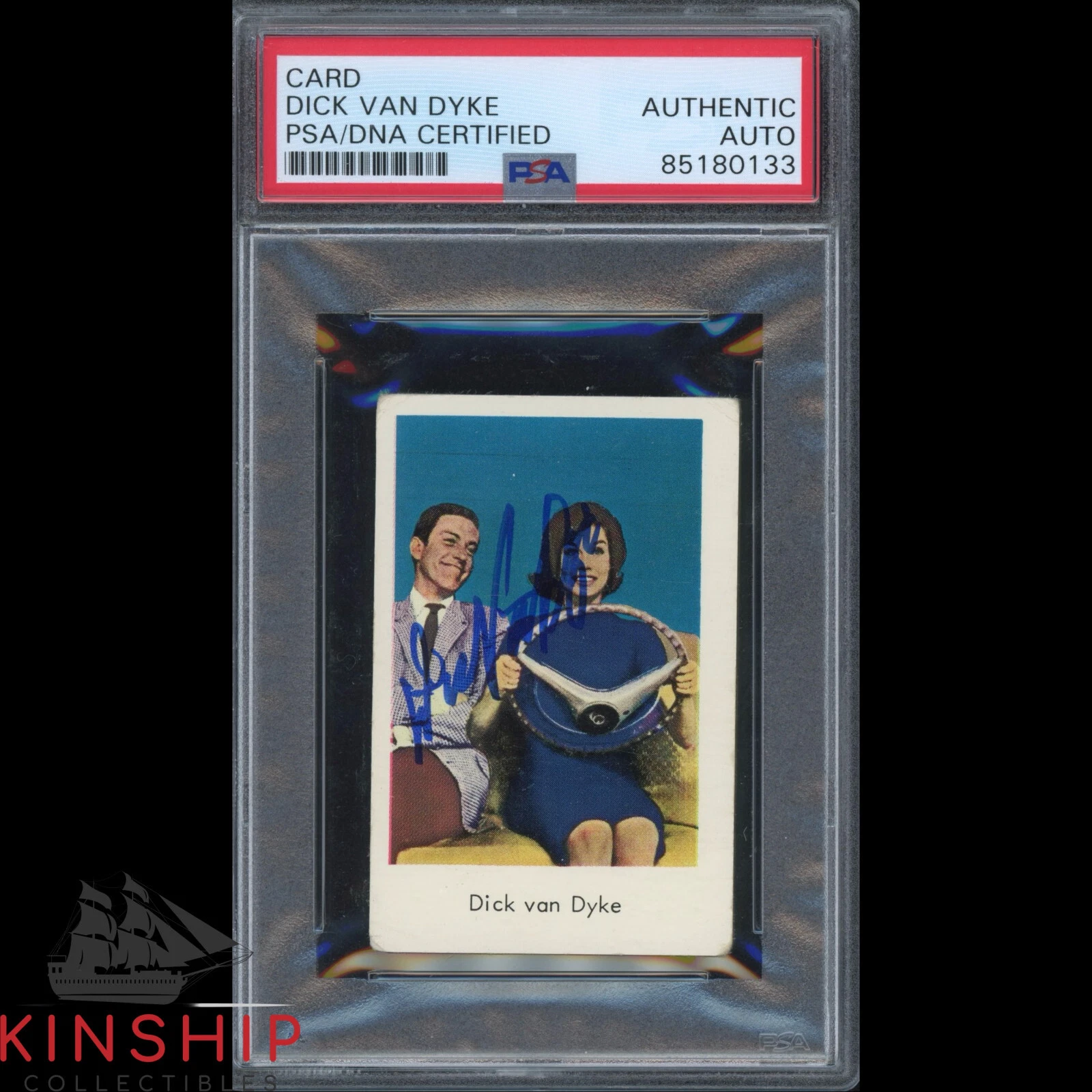 Dick Van Dyke signed 1965 Dutch Gum Card PSA DNA Slabbed Auto Rare C2513