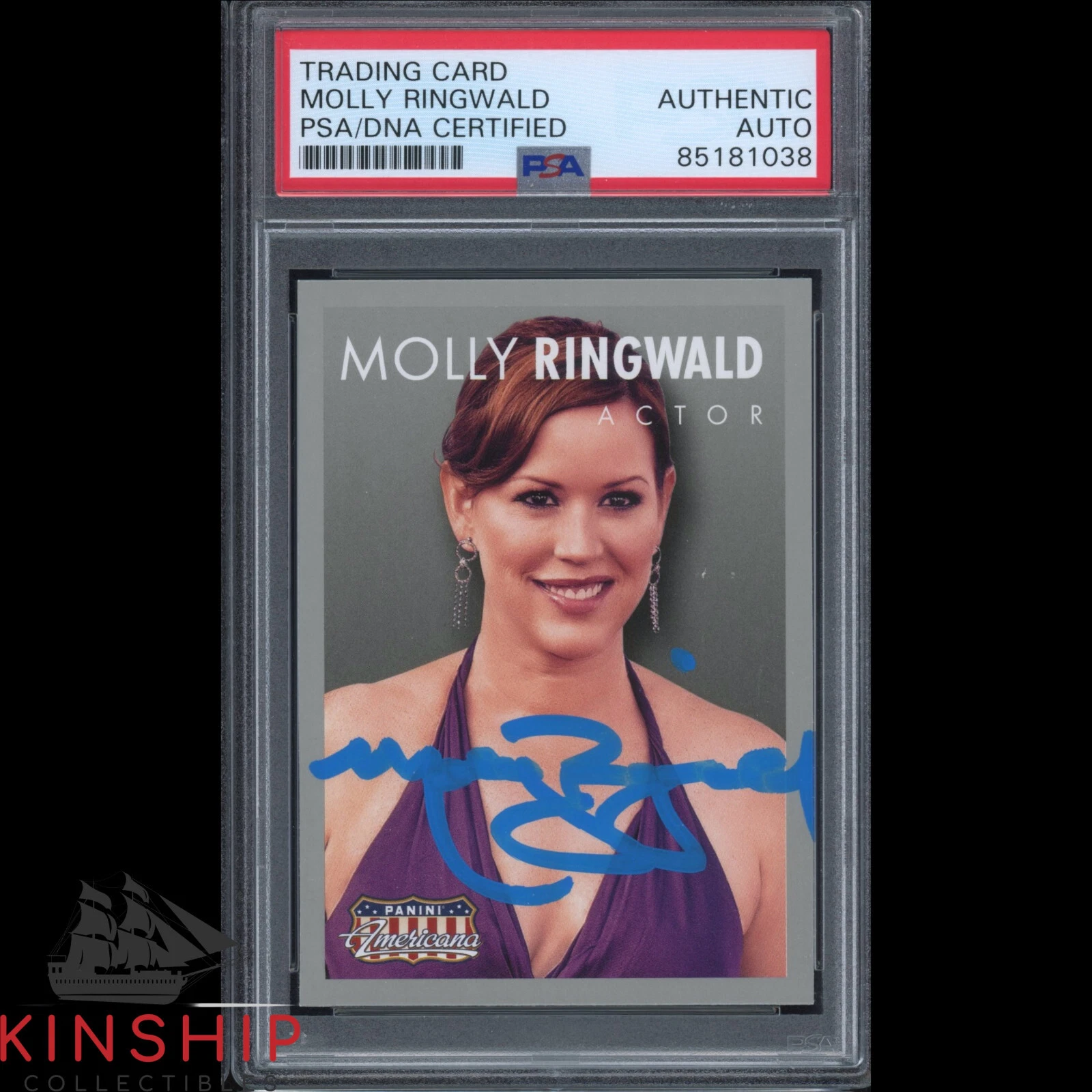 Molly Ringwald signed 2015 Panini Americana Trading Card PSA DNA Slab Auto C2663