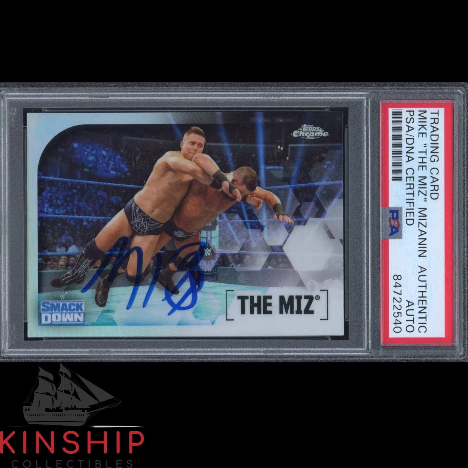 The Miz signed 2020 Topps Chrome Trading Card PSA DNA Slab WWE Auto C2677