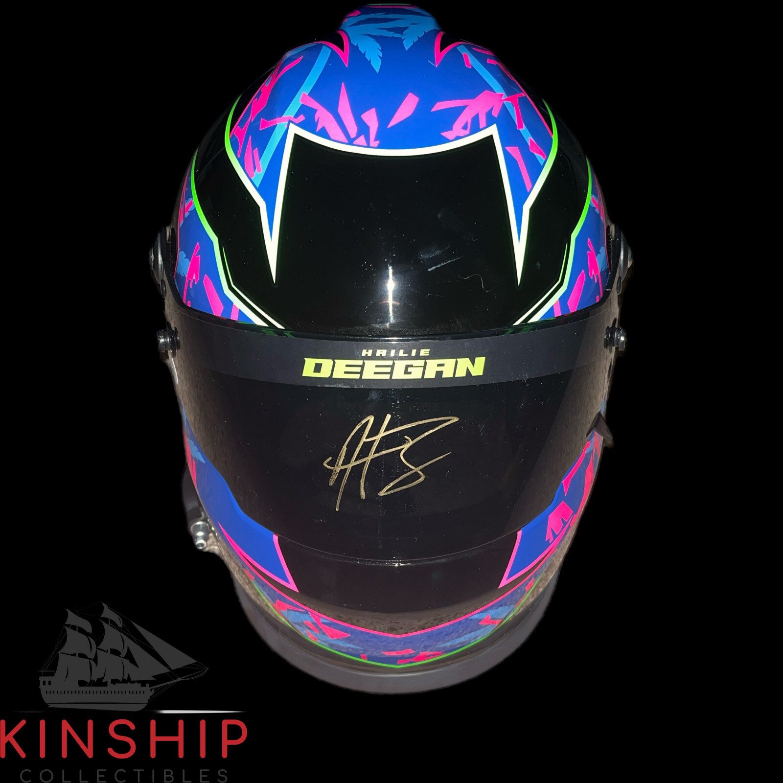Hailie Deegan signed Full Size Racing Helmet JSA COA Monster Nascar Auto Z1644
