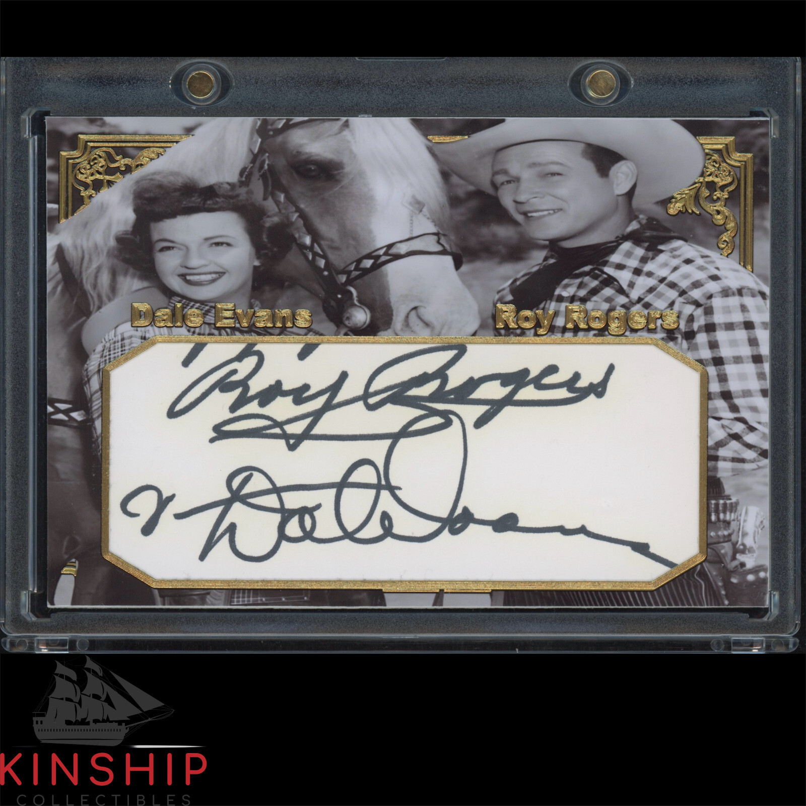 Roy Rogers & Dale Evans signed Cut Custom Card JSA COA Rare Actor Auto Z1691
