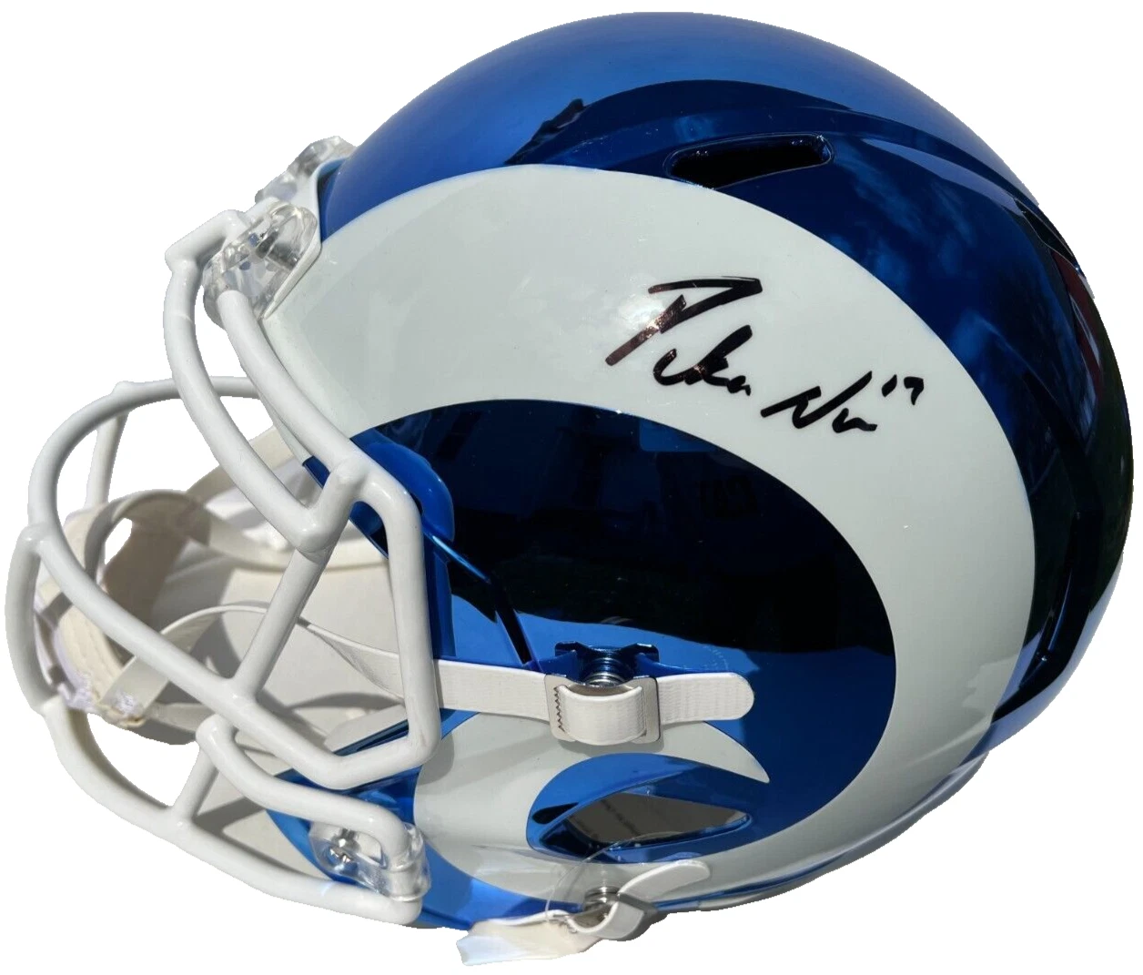 PUKA NACUA SIGNED LA RAMS FULL SIZE CHROME HELMET LOS ANGELES FOOTBALL JSA