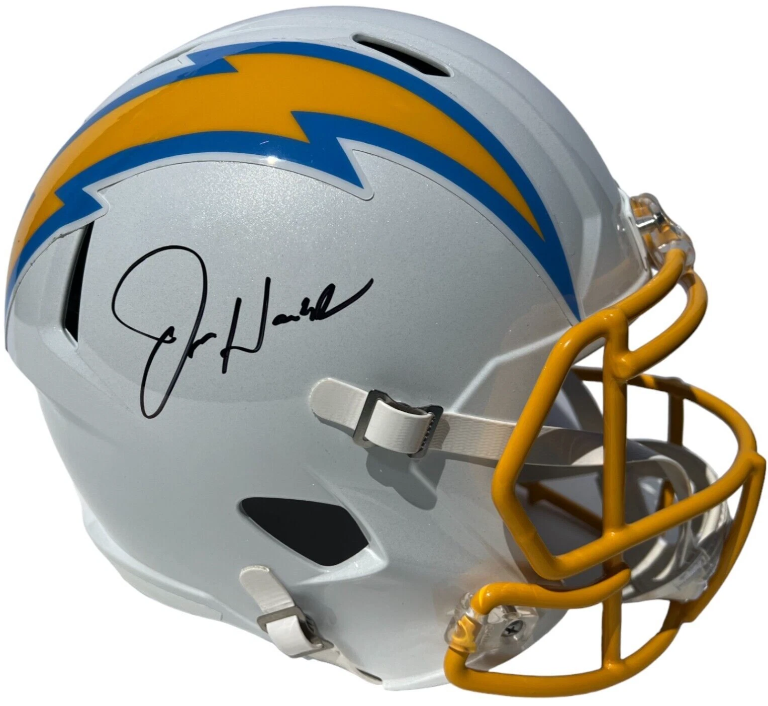 JIM HARBAUGH SIGNED LOS ANGELES CHARGERS SPEED FULL SIZE FOOTBALL HELMET JSA