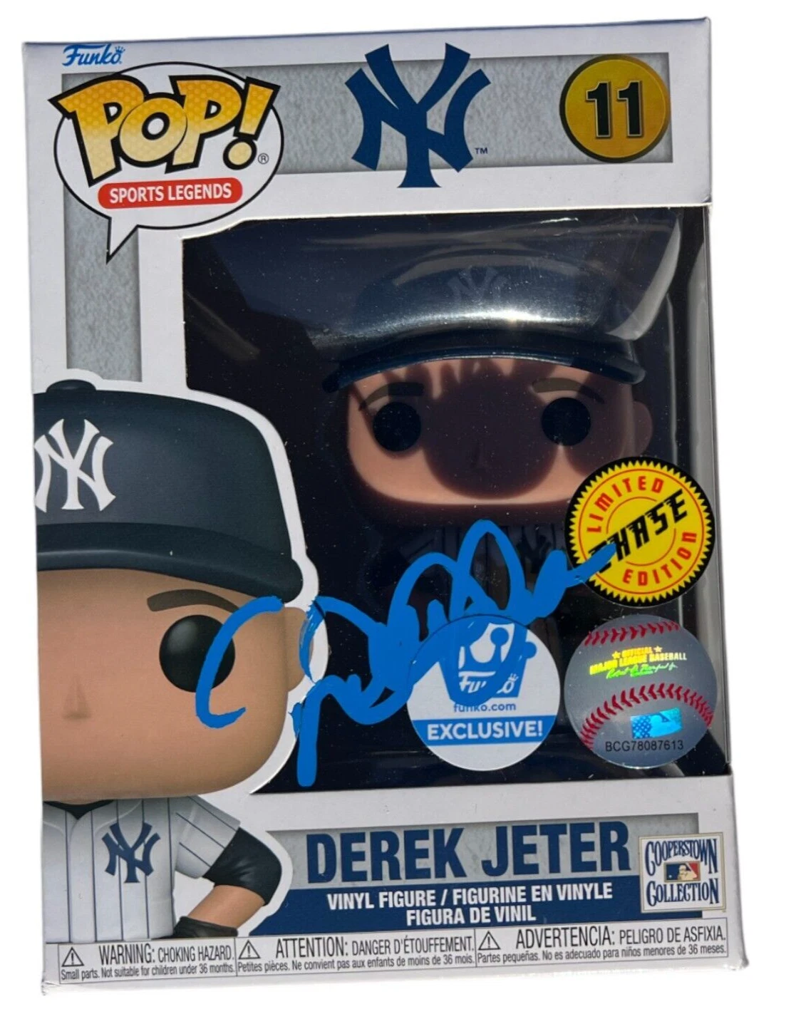 DEREK JETER SIGNED AUTOGRAPHED FUNKO POP VINYL CHASE EXCLUSIVE 11 AUTHENTIC JSA