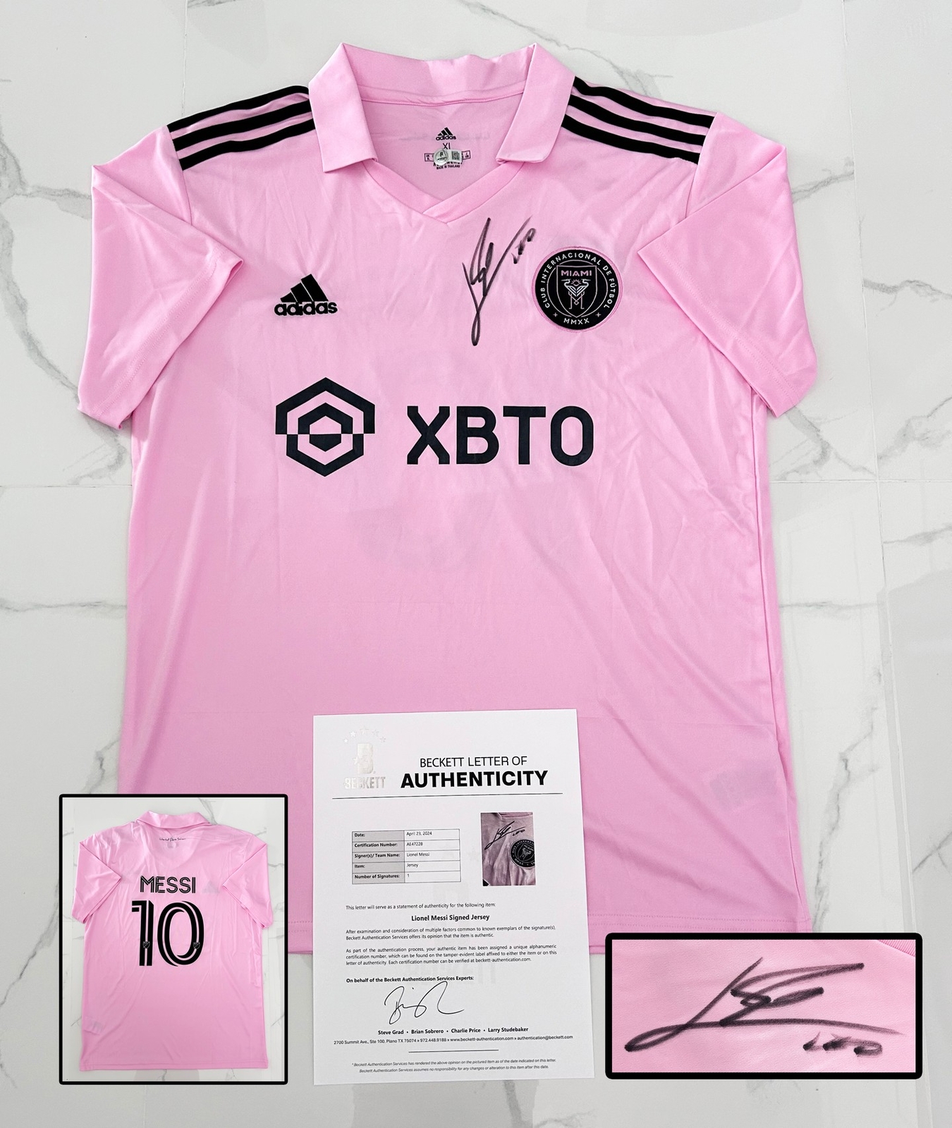 Lionel Messi Signed Jersey Inter Miami Argentina Beckett BAS COA