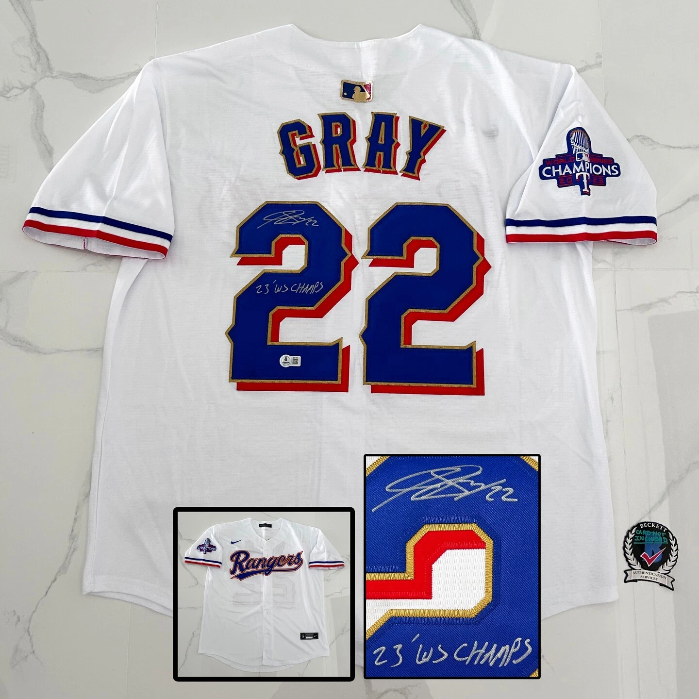 Jon Gray Signed Jersey Texas Rangers Beckett BAS COA