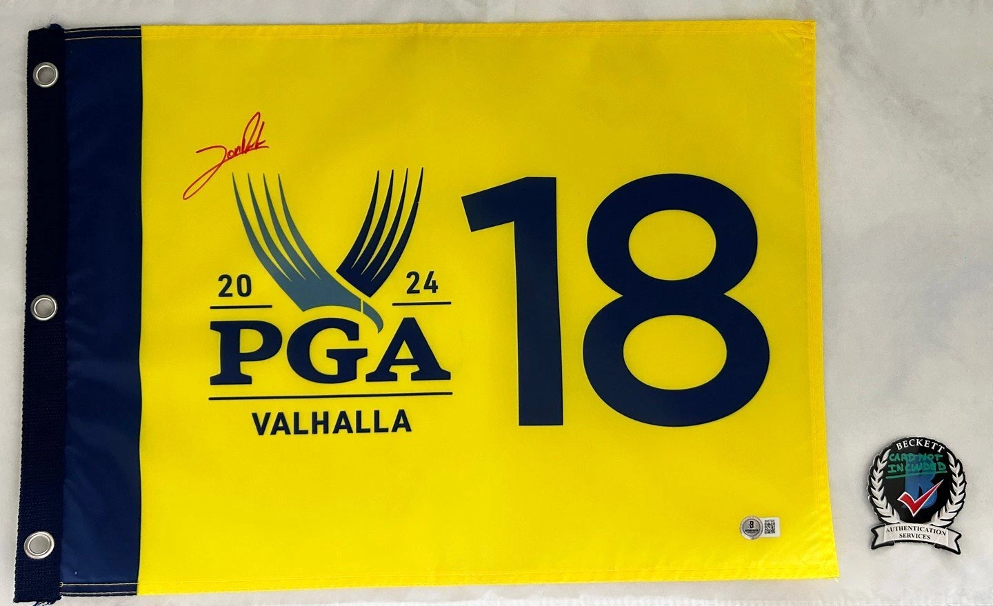 Jon Rahm Signed 2024 PGA Championship Flag Beckett BAS COA