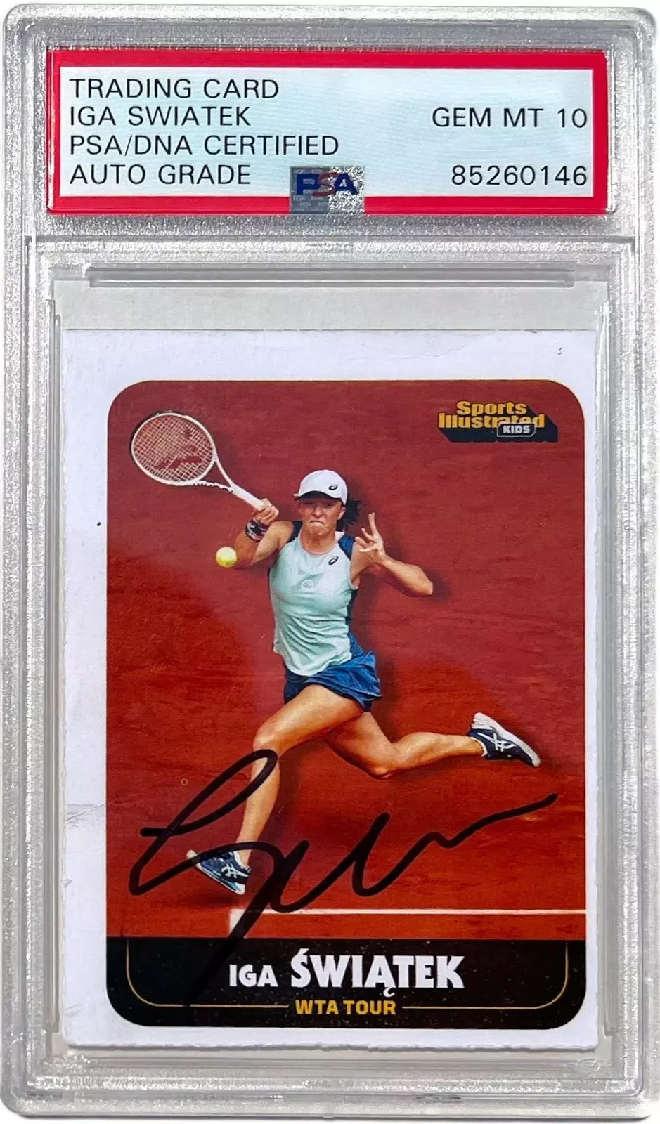 IGA SWIATEK SIGNED 2022 SPORTS ILLUSTRATED FOR KIDS ROOKIE CARD PSA/DNA AUTO 10