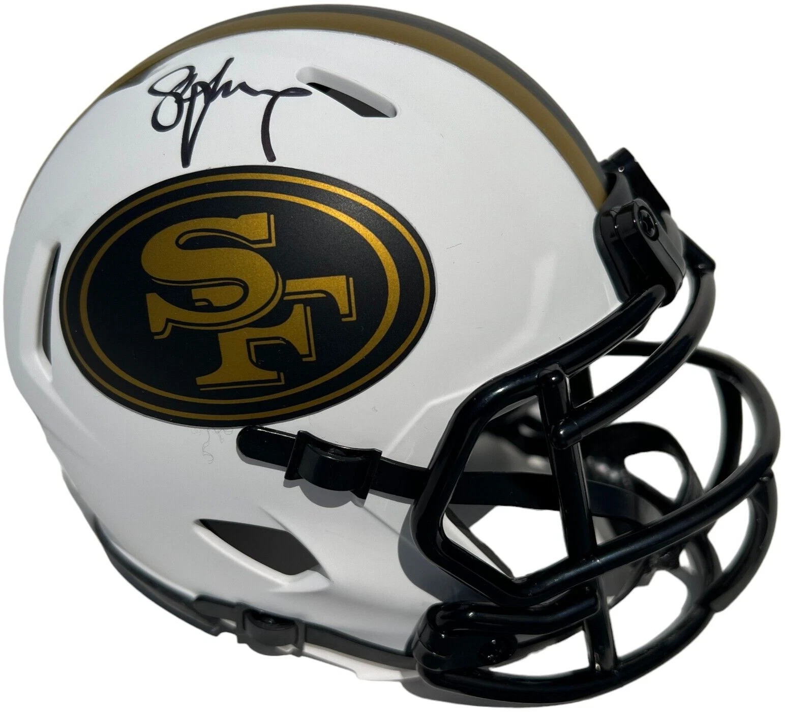 STEVE YOUNG SIGNED SAN FRANCISO 49ERS LUNAR ECLIPSE FOOTBALL MINI HELMET JSA
